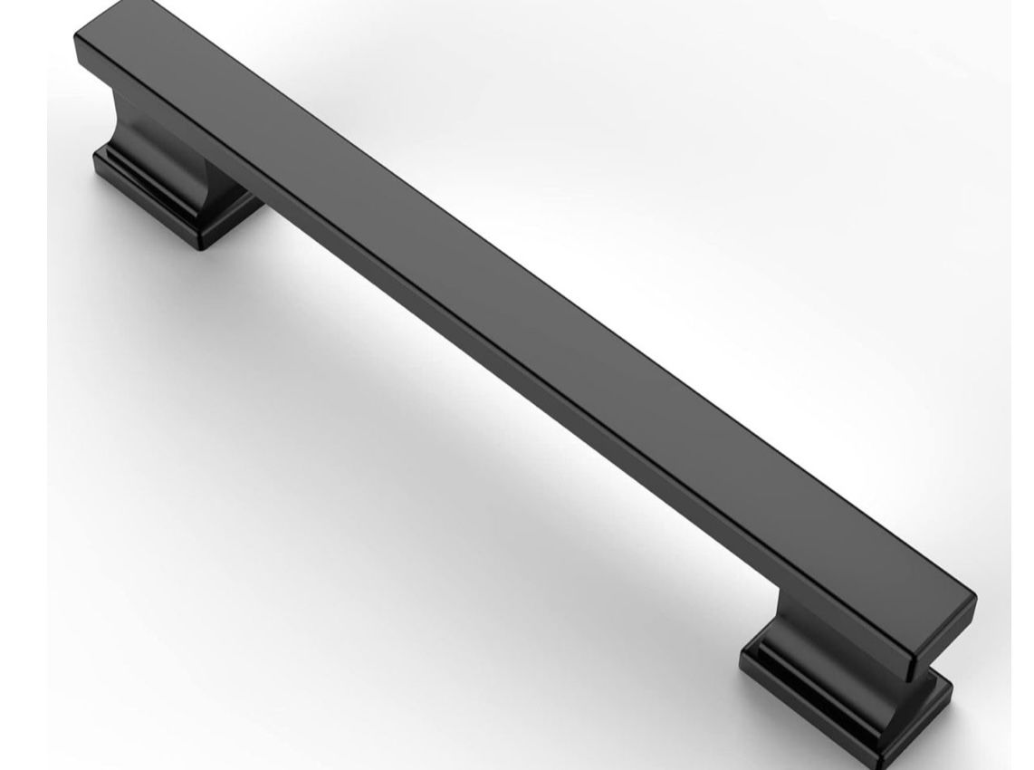 Asidrama 10 Pack 5 Inch(128mm) Matte Black Kitchen Cabinet Handles, Cabinet Pulls Kitchen Cabinet Hardware for Cupboard Drawer Pulls (5" Hole Center)