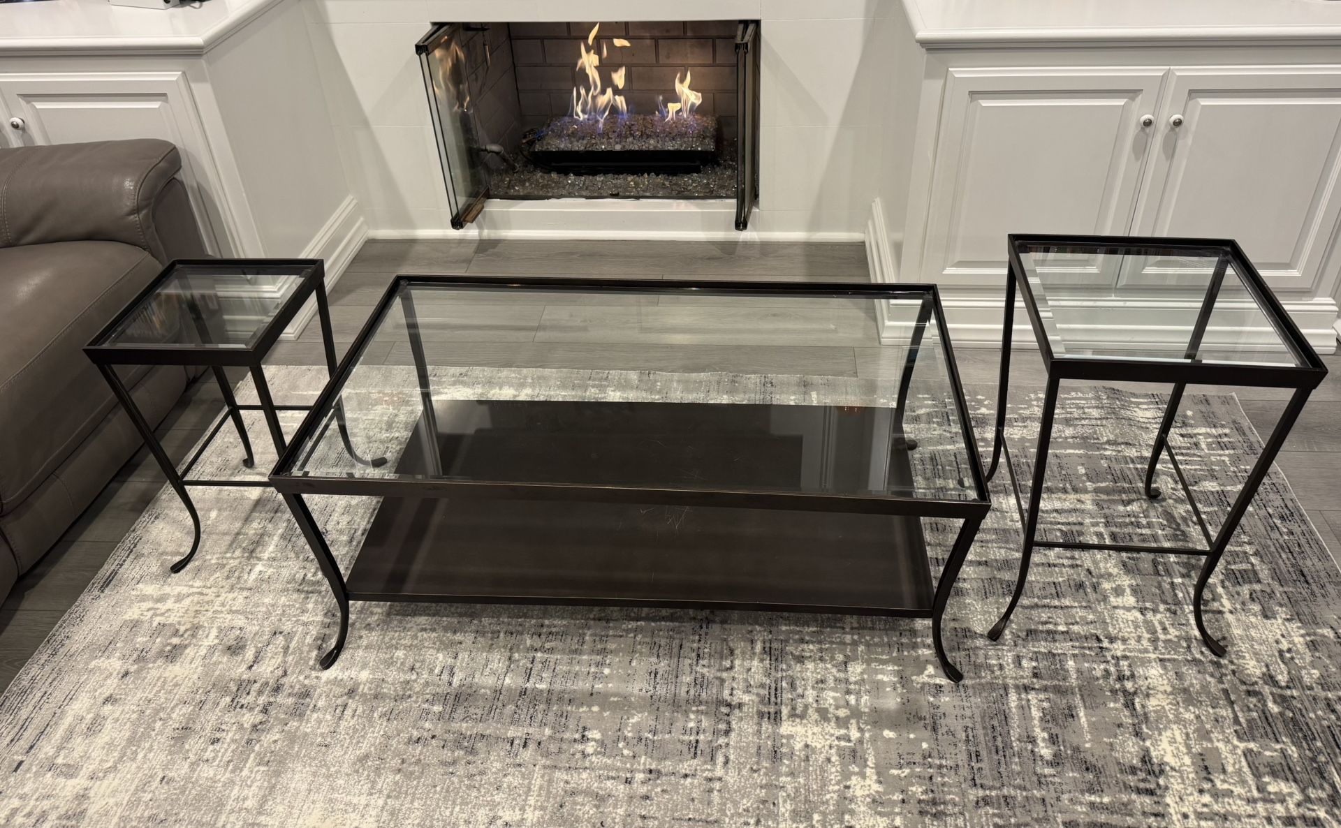 Coffee Table With Two End Tables Set