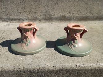 Roseville California Vintage Pottery  Candle Votives 