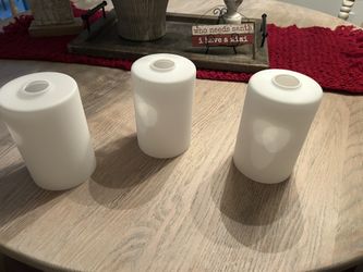   Three (3) Clear Frosted Glass Lamp Shade, Accessory Glass Fixture Replacement Globe or Lampshade 6” tall x 3.7” wide, 1.8” fitter. New condition. $2