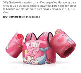 DRQ Chaleco de natación para niños pequeños, flotadores para niños de 22 a 66 libras, chaleco salvavidas para niños con arnés de hombro con alas de br