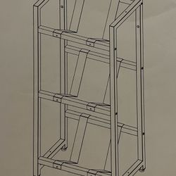 Metal Shelves, 21X14X44.5 inch, Black & White 