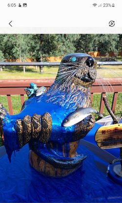 SAMMY THE SEA OTTER IN SAMMY'S COVE With Fiber Optic Lighting.