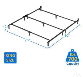 King Size Metal Bed Frame 700 lb Capacity