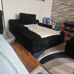 Black Corduroy Boneless Chaise 