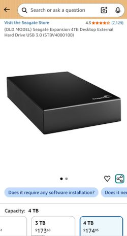 Seagate 4TB  External Hard Drive