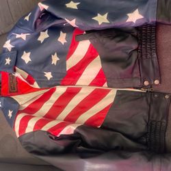 Leather Bald Eagle USA Jacket