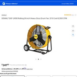 Brand New Dewalt 24” Industrial Drum Fan 