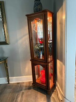 Tall White Curio Cabinet