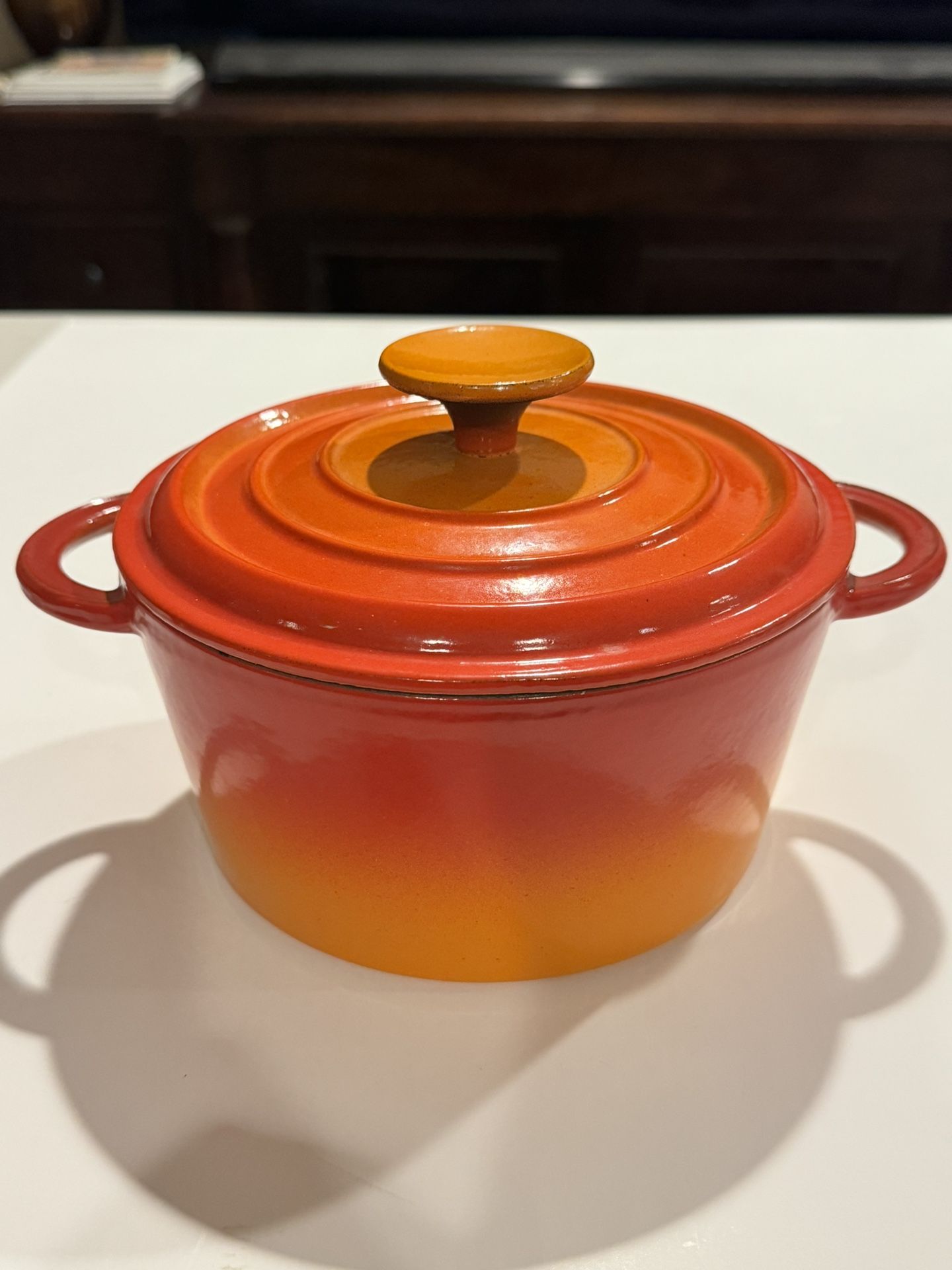 New Staub Basix Enameled Cast Iron Dutch Oven Orange 1.75 Quart