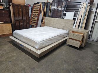 Queen bed and night stand