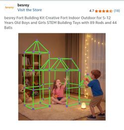 Besrey Fort Building Kit 89 Rods 44 Balls
