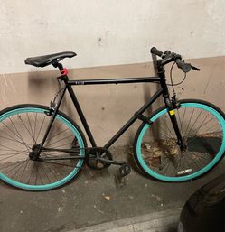6KU Fixie Single Speed BLACK/TEAL Bike Beach Bum Bicycle