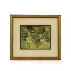 Vintage Van Gogh Print The Night Cafe (Le Café de Nuit) Framed Art Poster 17” x 15"