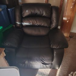 Black Faux Leather Recliner