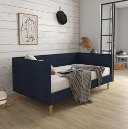 Mid-Century Twin Bed Frame Upholstered Daybed Sofa