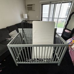 Grey Crib/ Toddler bed
