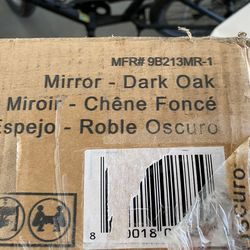Dark Wood Framed Mirror.