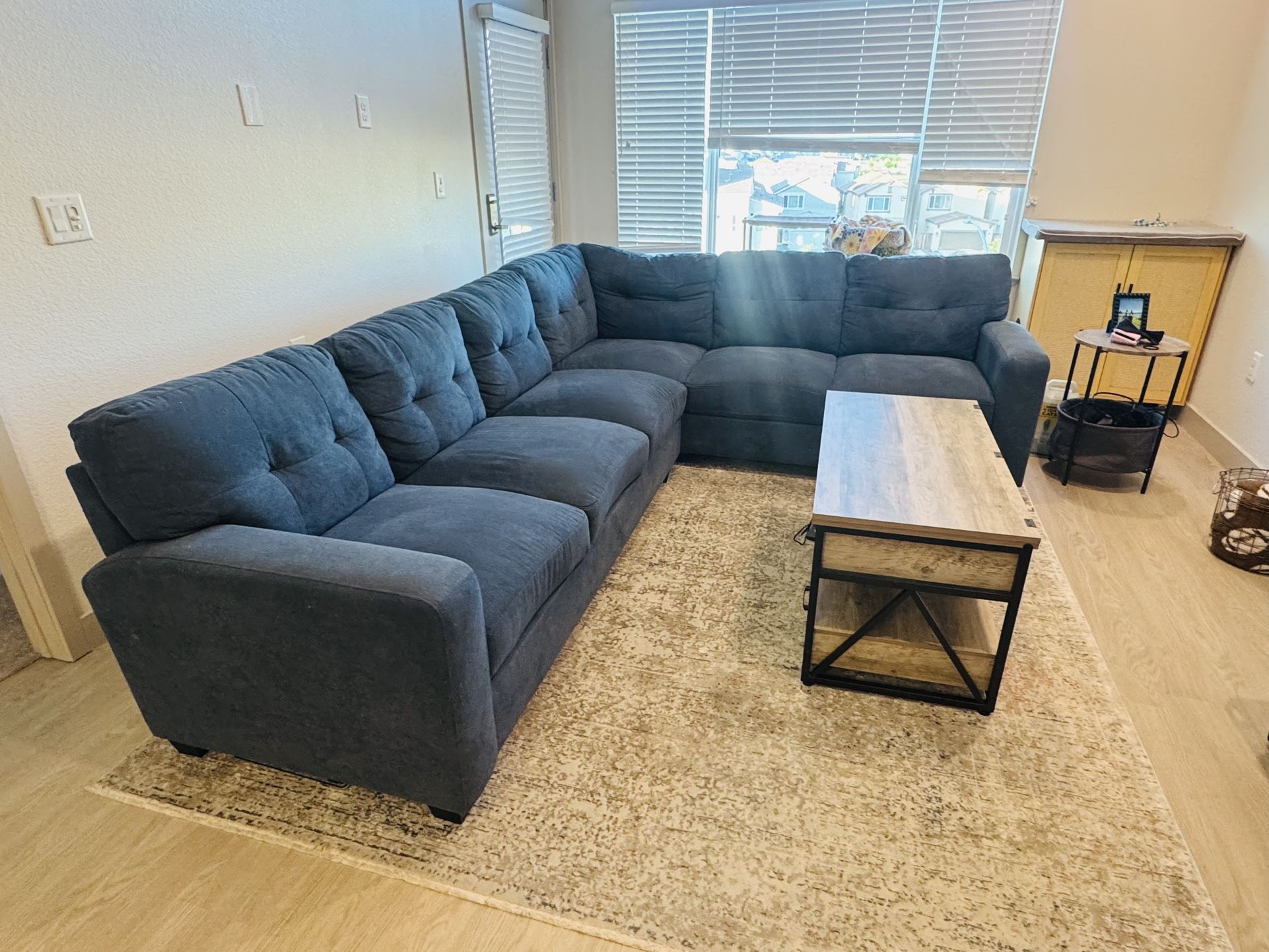 Blue Sectional Couch - Great Condition 9ft x 7ft