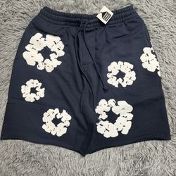 Denim Tears Cotton Wreath Shorts Navy Medium- Large