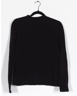 Women's Quince Black Mock Neck Sweater — Soft Knit Pullover