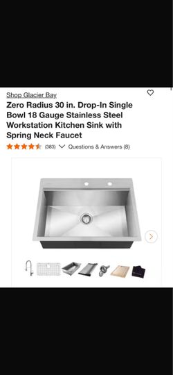Glacier Bay 30 in. Stainless Steel Workstation Kitchen Sink