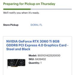 NVIDIA GeForce RTX 3060 Ti 8GB GDDR6 PCI Express 4.0 Graphics Card - Steel and Black