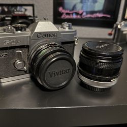 Canon FTb 35mm SLR film camera + 2 Lenses