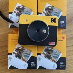 KODAK Mini Shot 3 Retro 4PASS 2-in-1 Instant Digital Camera and Photo Printer (3x3 inches) + 120 Sheets Cartridge Bundle (***$200 Value***)