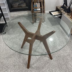 West Elm Round Glass Table 