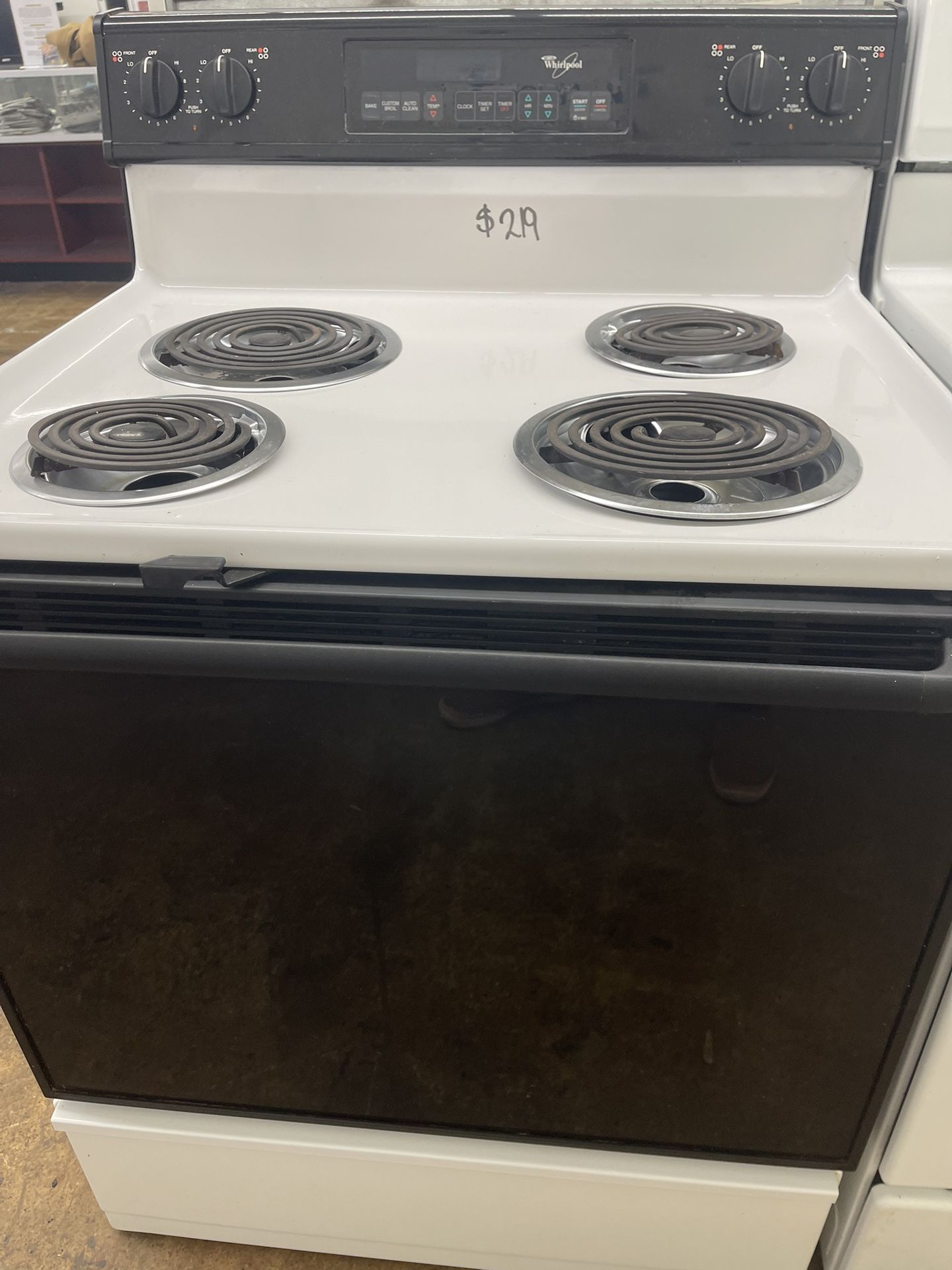 Whirlpool White And Black Stove! Refrigerators To Match! 30-Day Warranty! Same Day Delivery Available