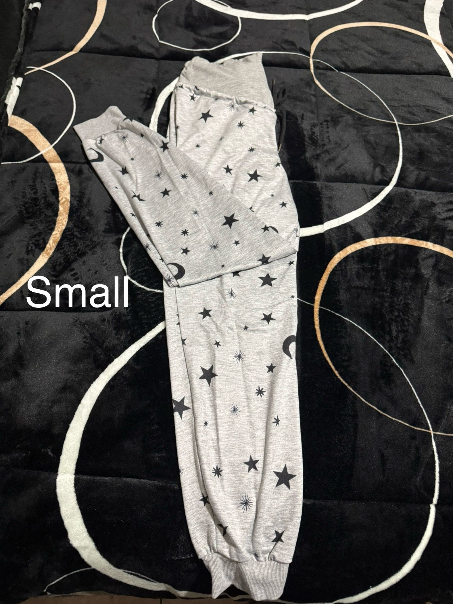 SHEIN Maternity Star Print Adjustable Drawstring Waist Sweatpants