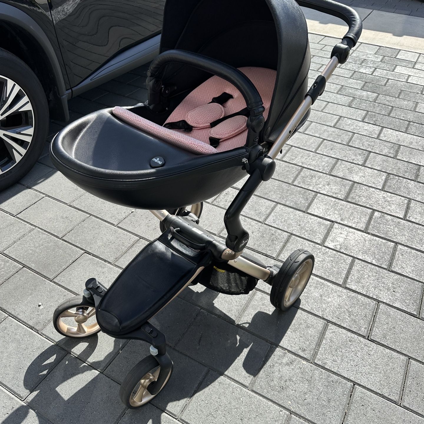 Baby Stroller Mima Xary Black Leather 