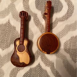 Banjo & Guitar Wooden Puzzle Boxes 