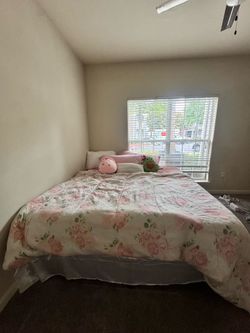 King size bed with metal frame