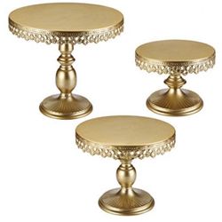New 3 Piece Gold Cake Stand Set 8” 10” And 12” 