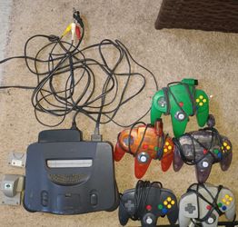 Nintendo 64 System with controllers