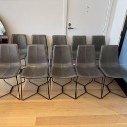 West Elm Slope Leather Dining Chairs