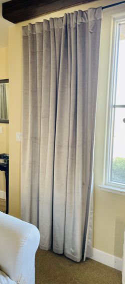 West Elm Velvet Platinum Gray Blackout Panels