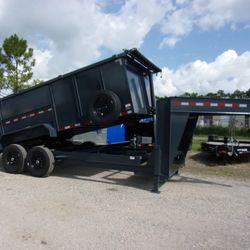 Dump Gooseneck Trailer 16,000lb 7x16x4