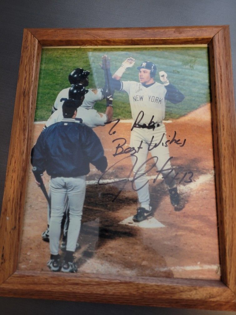 Autographed Jim Leyritz framed picture smoke free pet free home
