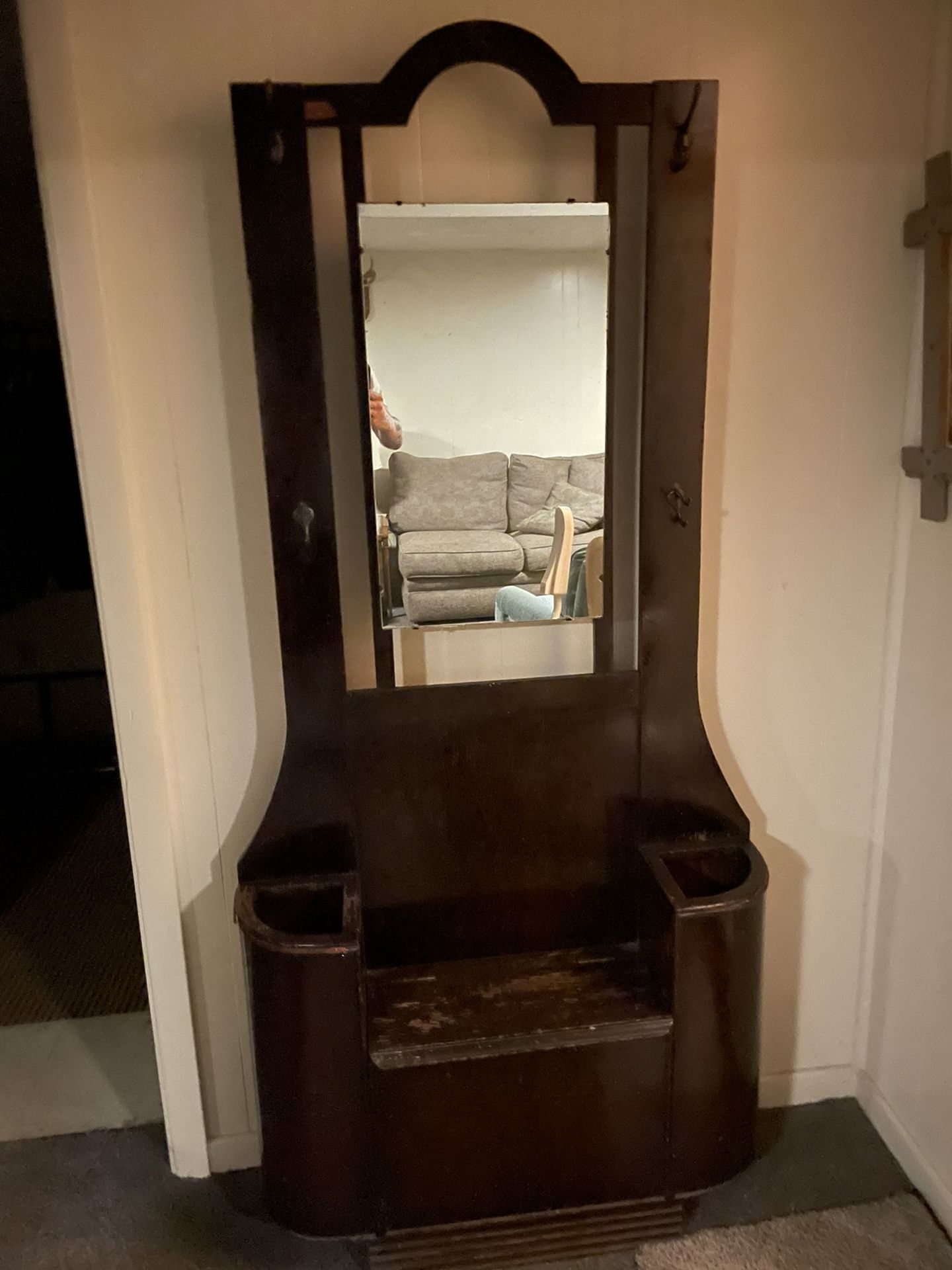 Antique Stand, Coat Hanger, Mirror