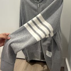 Thom Browne 4 bar zip-up hoodie