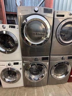 LG Stainless Steel front load washer and gas dryer set