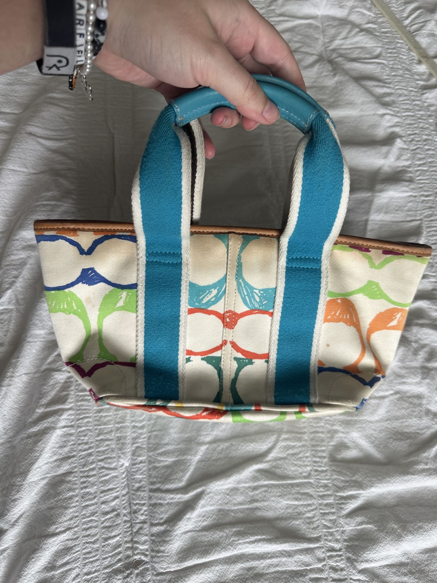 Y2K vintage Hampton multicolor mini coach tote for Sale in Prosper
