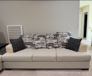 Couch, cushions and protectors
