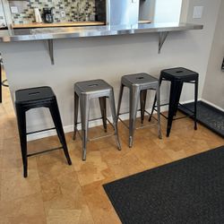 Metal Bar Stools, 26”, Stackable