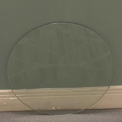 SMALL (16" x .25"), Heavy (approx 5 lbs.) ROUND CLEAR GLASS TABLETOP - posted price is firm.