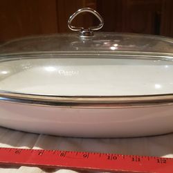 Vintage CHANTAL White Enamel Pan Pot With Lid 15” With Lid RARE