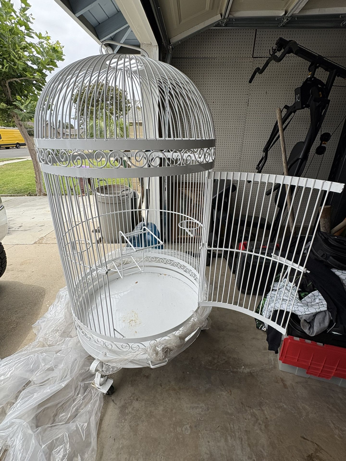 Steel Bird Cage - White